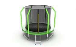 EVO JUMP Cosmo 8ft (Green) Батут с внутренней сеткой и лестницей, диаметр 8ft (зеленый) - фото 92341
