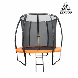 Батут DFC KENGOO 8 футов (244 см) внутр.сетка, лестница, оранж/черн - фото 93503