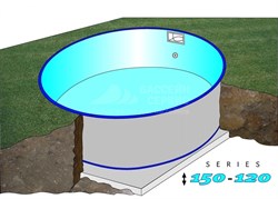 Сборно-разборный бассейн овальный GRE "PЕ" длина 6,1 м, ширина 3,75м, глубина1,5 м - фото 93830