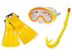 55954 Набор для подводного плавания "Приключения", 3 предмета: маска, трубка, ласты, от 3 до 8 лет