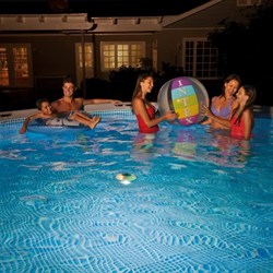 28690 Плавающая светодиодная подсветка воды для бассейна, 3-х цветная, на батарейках - фото 80634