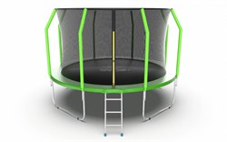EVO JUMP Cosmo 12ft (Green) Батут с внутренней сеткой и лестницей, диаметр 12ft (зеленый) - фото 92327