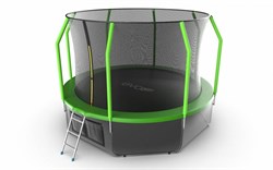 EVO JUMP Cosmo 12ft (Green) + Lower net. Батут с внутренней сеткой и лестницей, диаметр 12ft (зеленый) + нижняя сеть - фото 92330