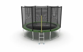 EVO JUMP External 12ft (Green) Батут с внешней сеткой и лестницей, диаметр 12ft (зеленый)