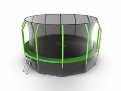 EVO JUMP Cosmo 16ft (Green) + Lower net. Батут с внутренней сеткой и лестницей, диаметр 16ft (зеленый) + нижняя сеть