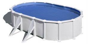 Сборный бассейн GRE Atlantis овальный, 500 x 300 x 132 см, 16,21 м3, с фильтром, скиммером, форсункой, лестницей и подстилкой, плёнка 0,5 мм, цвет белый