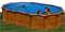 Сборный бассейн GRE Amazonia овальный, 610 x 375 x 132 см, 23,28 м3, со скиммером и форсункой, плёнка 0,5 мм, отделка под дерево - фото 93765